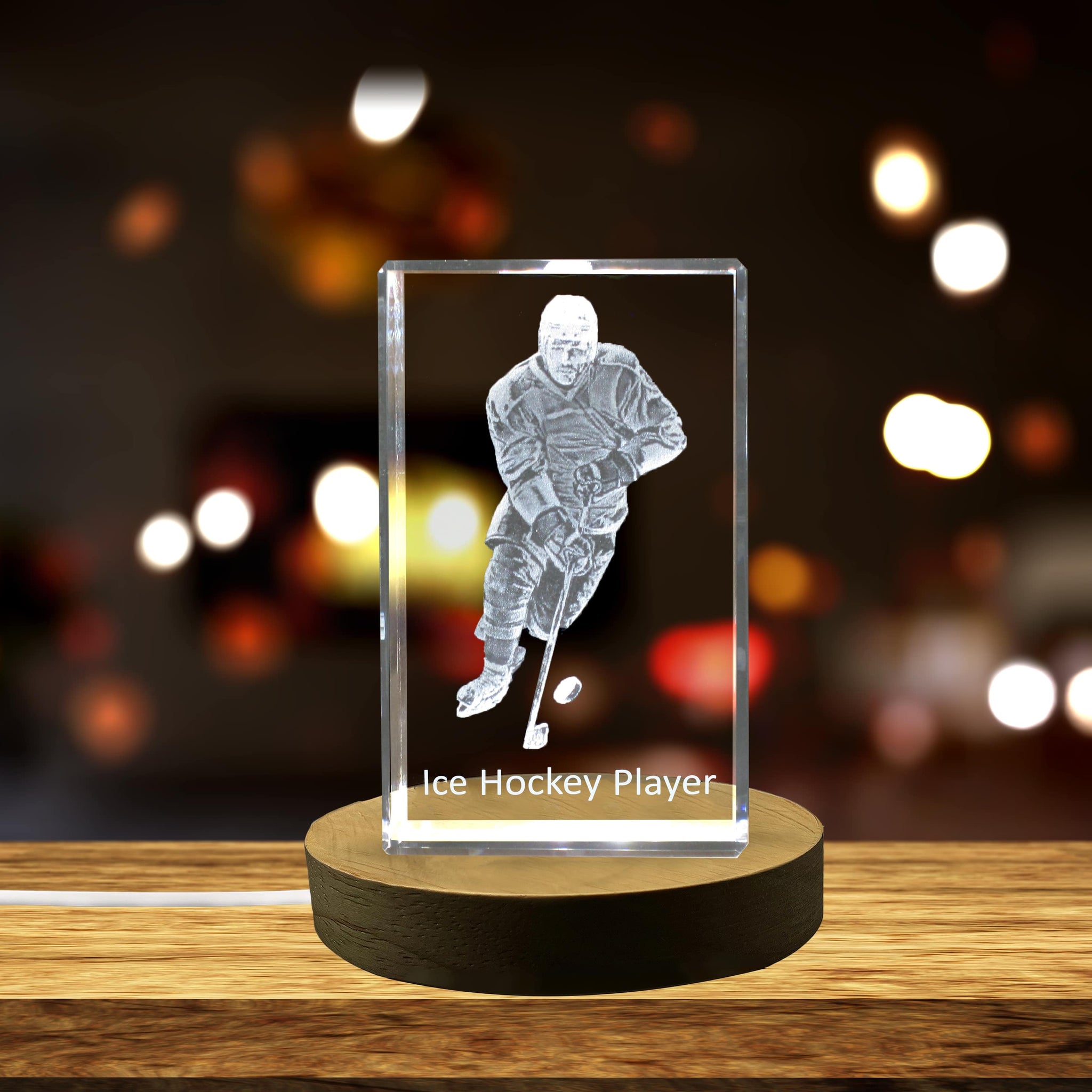High-Quality Photo Printing & Personalized Gifts - Ice Hockey Player 3D Engraved Crystal 3D Engraved Crystal Keepsake/Gift/Decor/Collectible/Souvenir | FreezePIX