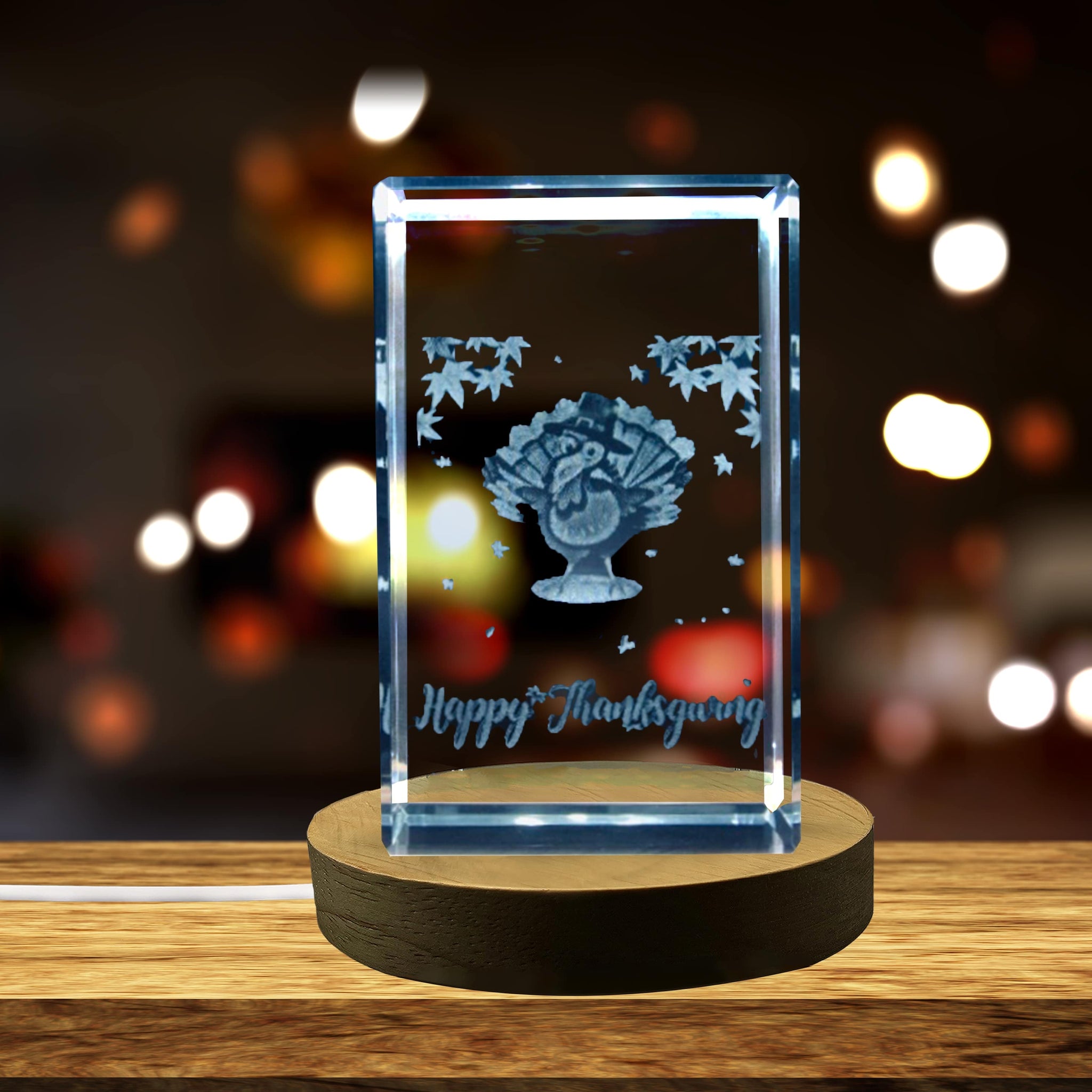 High-Quality Photo Printing & Personalized Gifts - Thanksgiving 3D Engraved Crystal 3D Engraved Crystal Keepsake/Gift/Decor/Collectible/Souvenir | FreezePIX