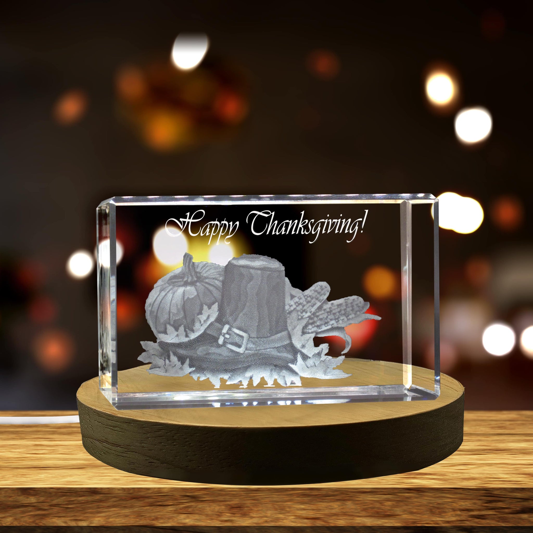 High-Quality Photo Printing & Personalized Gifts - Thanksgiving 10 3D Engraved Crystal Keepsake - Made in Canada | FreezePIX