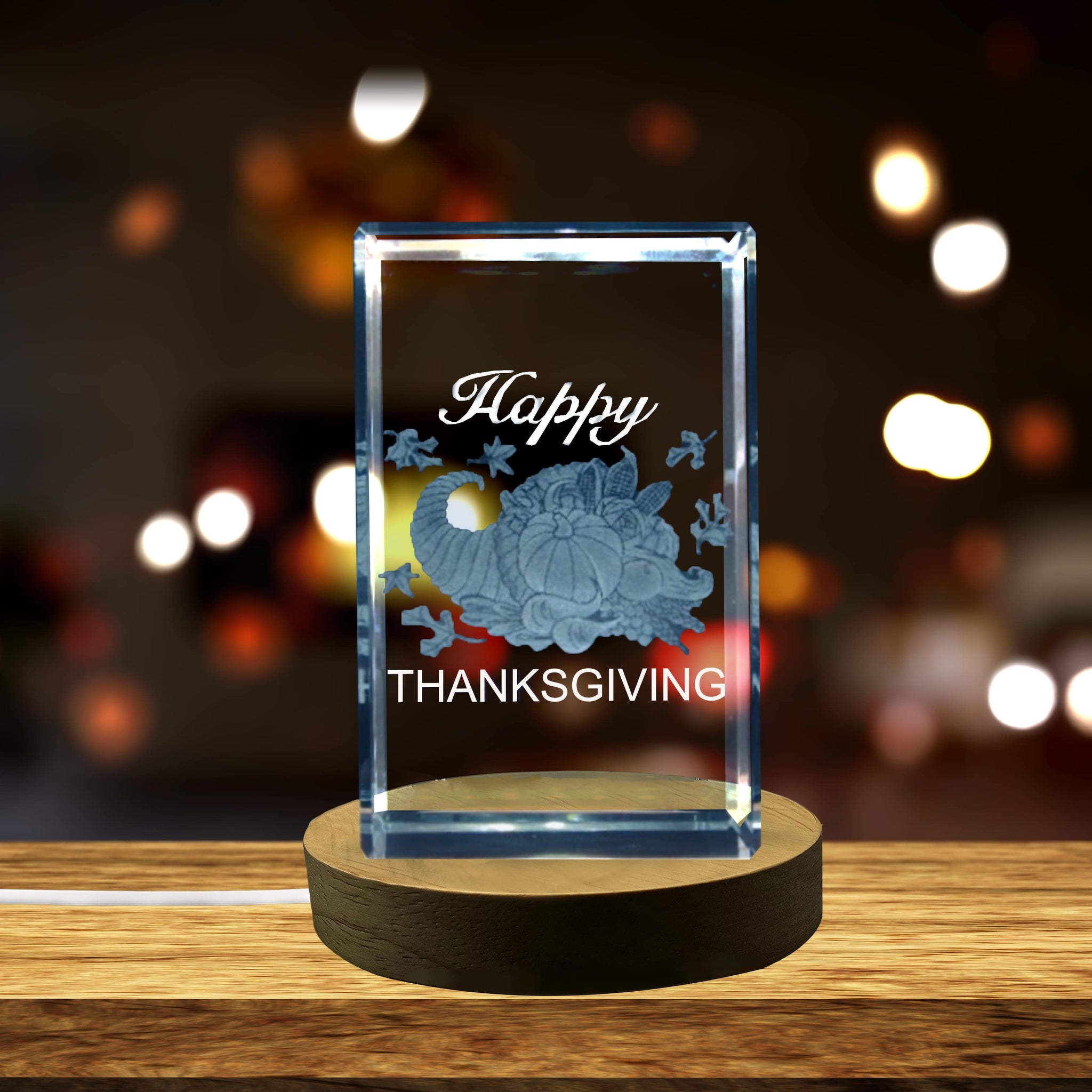 High-Quality Photo Printing & Personalized Gifts - Thanksgiving 3D Engraved Crystal 3D Engraved Crystal Keepsake/Gift/Decor/Collectible/Souvenir | FreezePIX