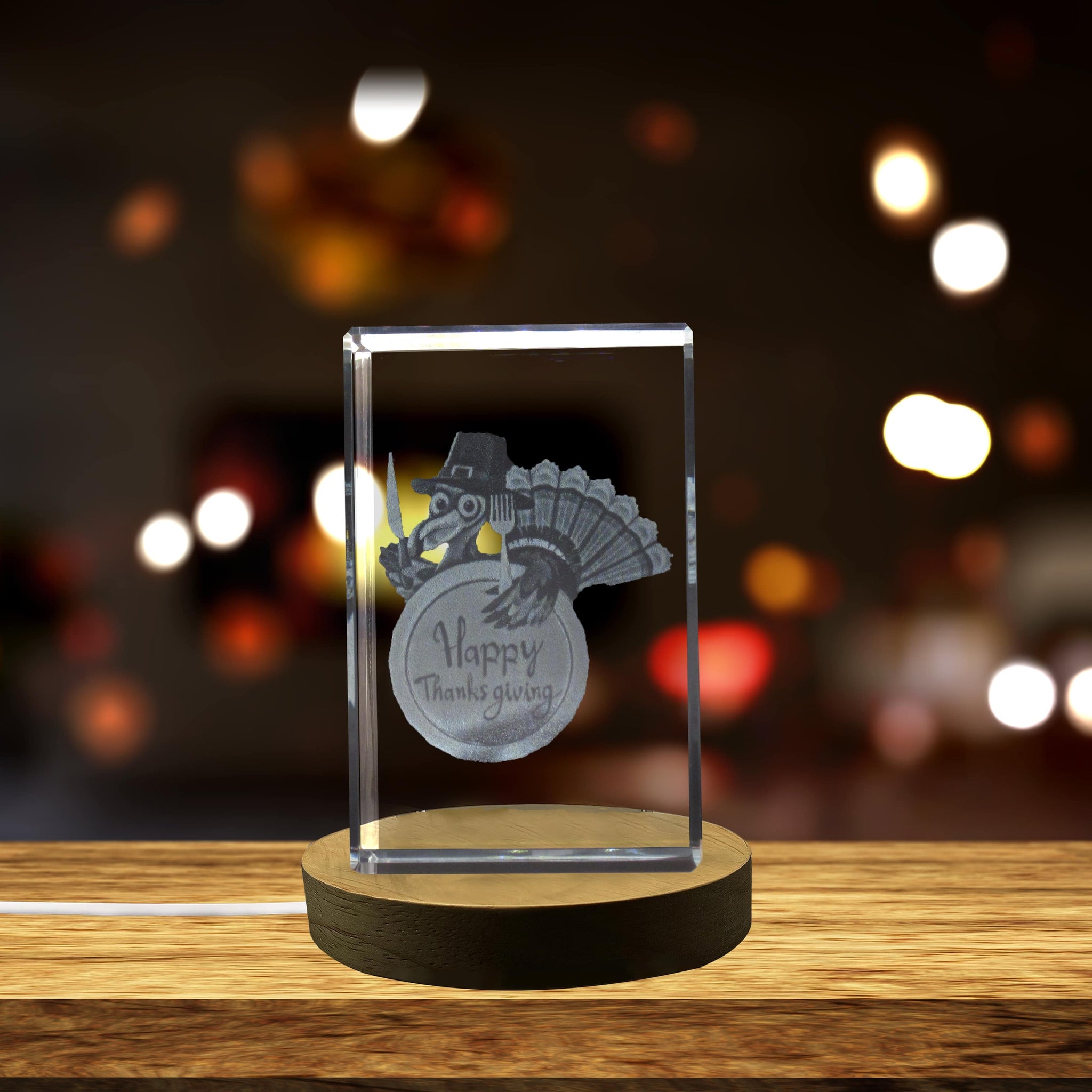 High-Quality Photo Printing & Personalized Gifts - Thanksgiving 2 3D Engraved Crystal 3D Engraved Crystal Keepsake/Gift/Decor/Collectible/Souvenir | FreezePIX