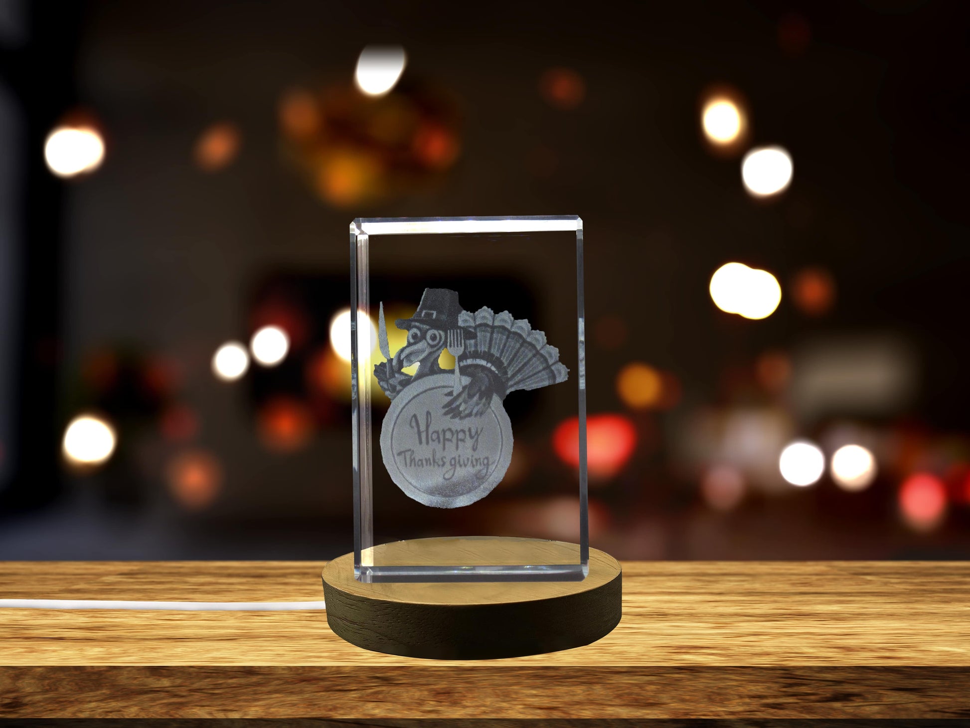 High-Quality Photo Printing & Personalized Gifts - Thanksgiving 2 3D Engraved Crystal 3D Engraved Crystal Keepsake/Gift/Decor/Collectible/Souvenir | FreezePIX
