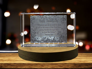 Thanksgiving 5 3D Engraved Crystal 3D Engraved Crystal Keepsake/Gift/Decor/Collectible/Souvenir