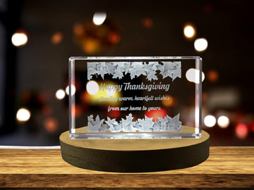 Thanksgiving 6 3D Engraved Crystal 3D Engraved Crystal Keepsake/Gift/Decor/Collectible/Souvenir