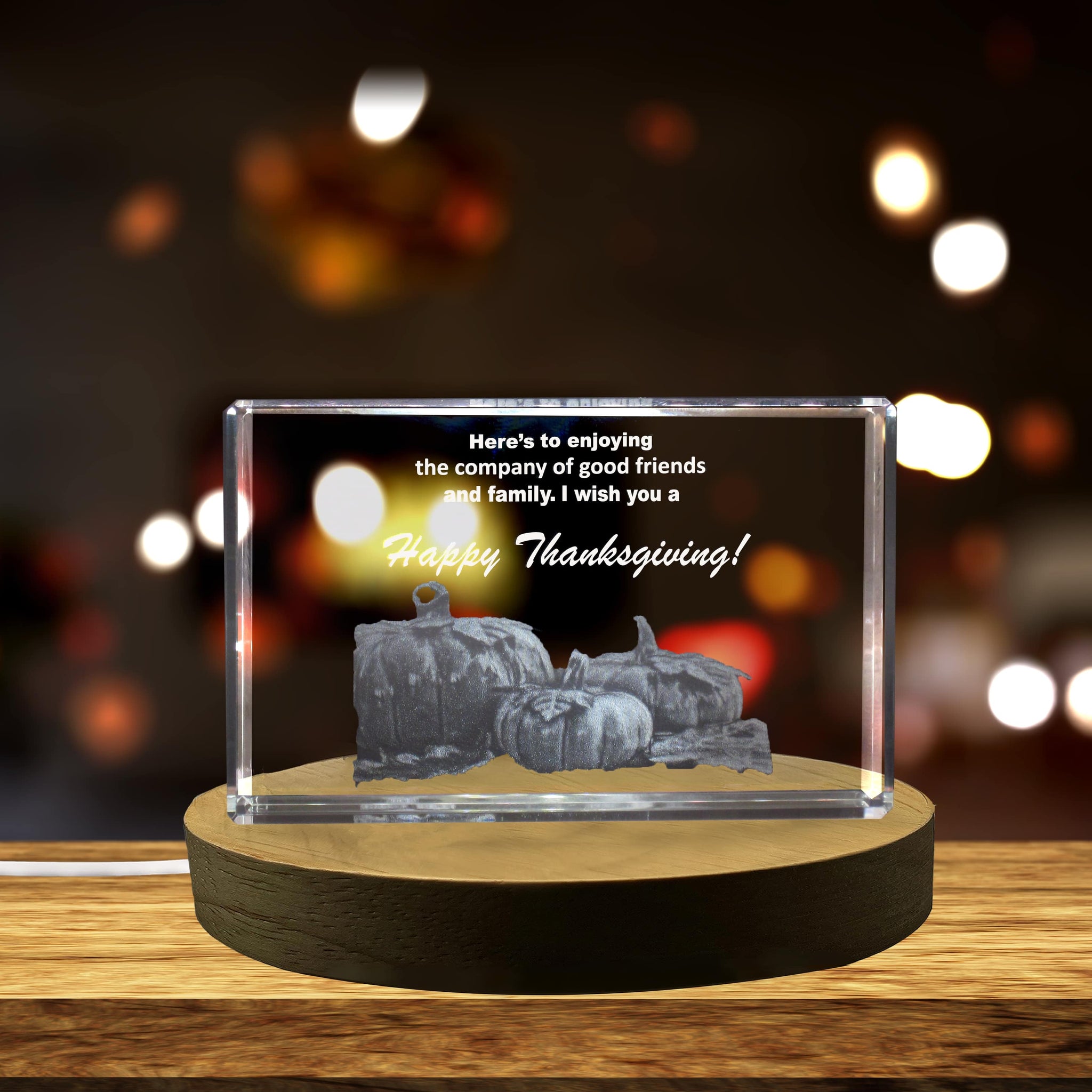 High-Quality Photo Printing & Personalized Gifts - Thanksgiving 7 3D Engraved Crystal 3D Engraved Crystal Keepsake/Gift/Decor/Collectible/Souvenir | FreezePIX
