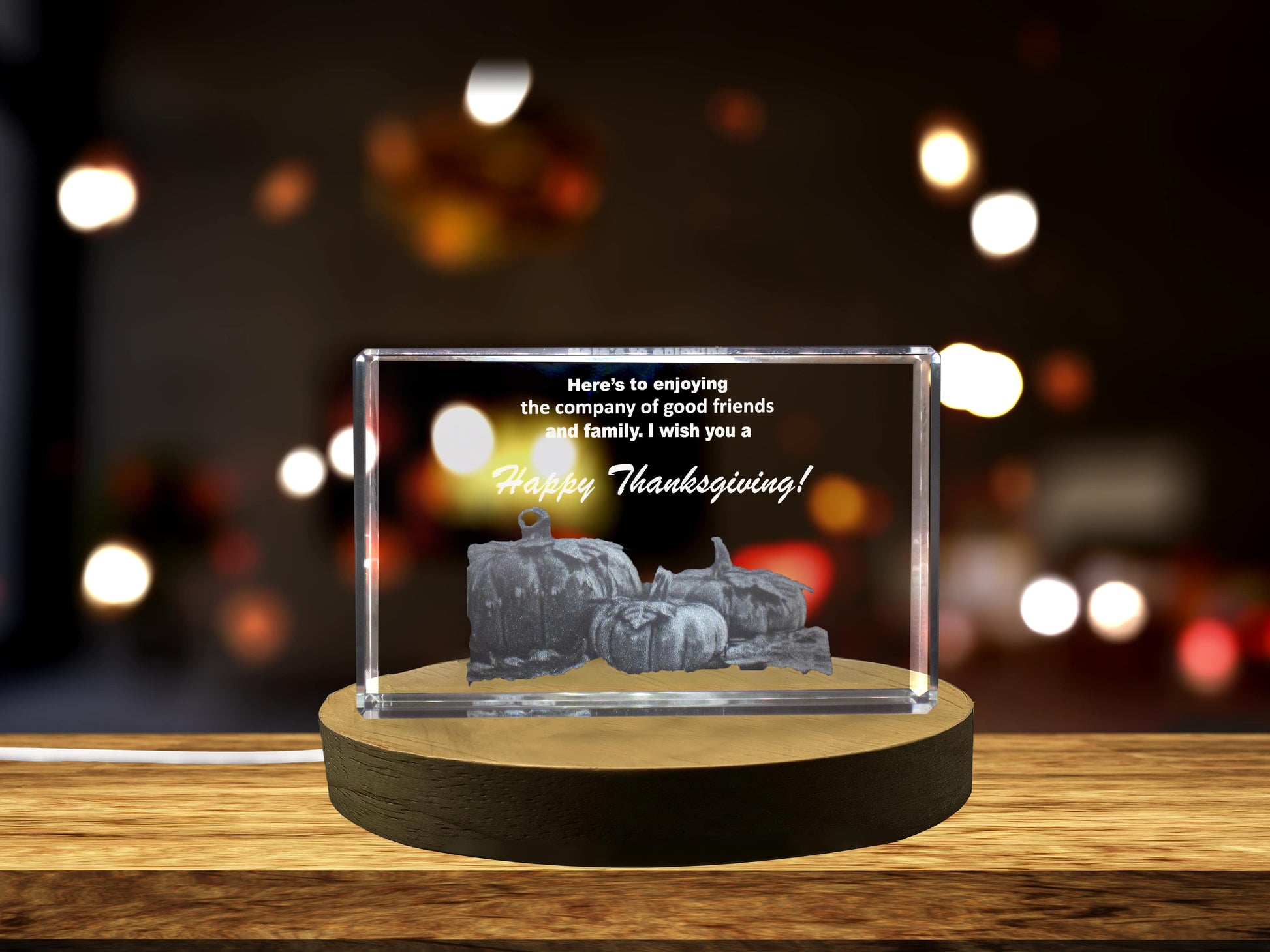 High-Quality Photo Printing & Personalized Gifts - Thanksgiving 7 3D Engraved Crystal 3D Engraved Crystal Keepsake/Gift/Decor/Collectible/Souvenir | FreezePIX