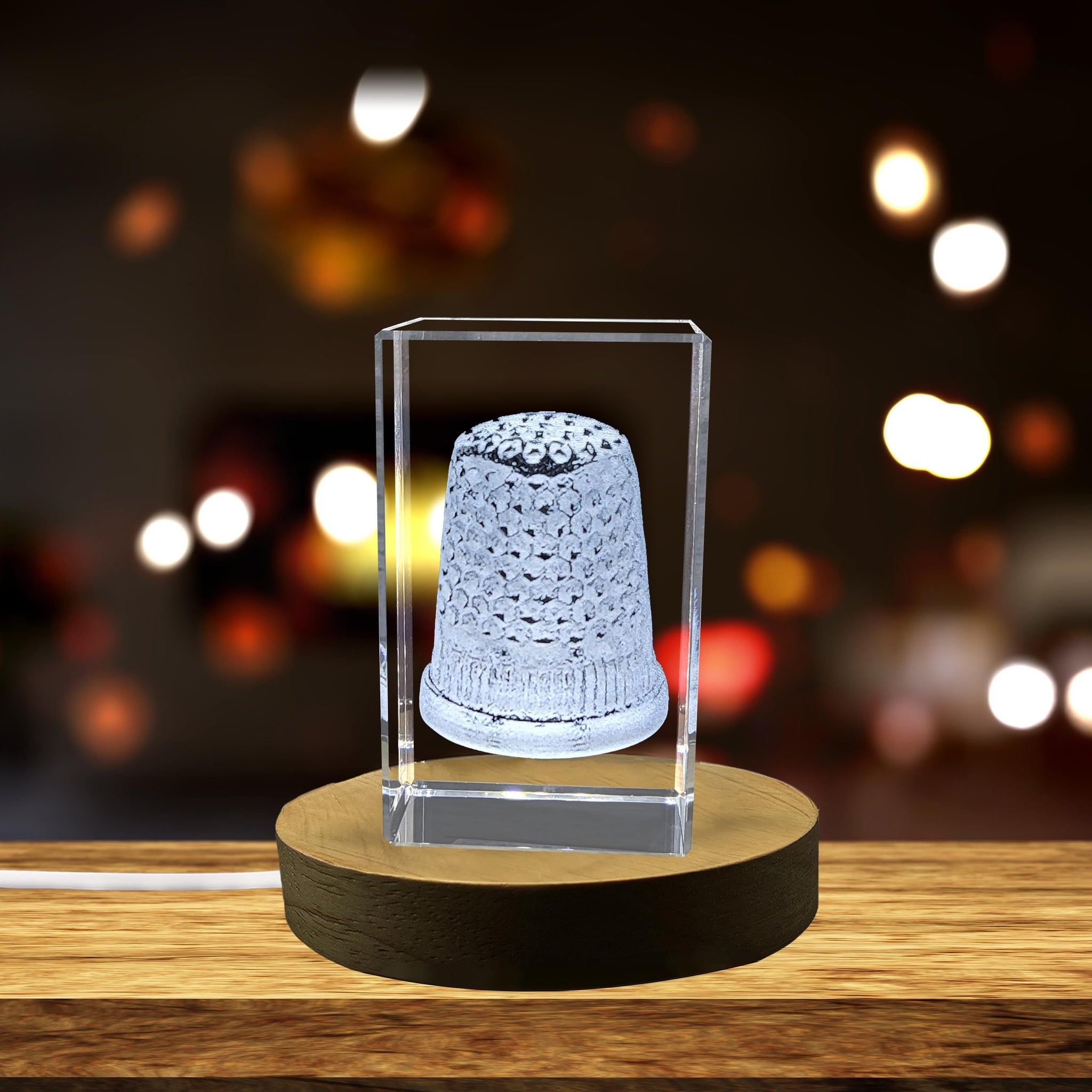 High-Quality Photo Printing & Personalized Gifts - Unique Decorative Keepsake - Thimble Shape Crystal Gift with 3D Engraving | FreezePIX