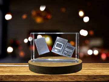 Authentic Pokedex Designed 3D Engraved Crystal Pokemon Gift