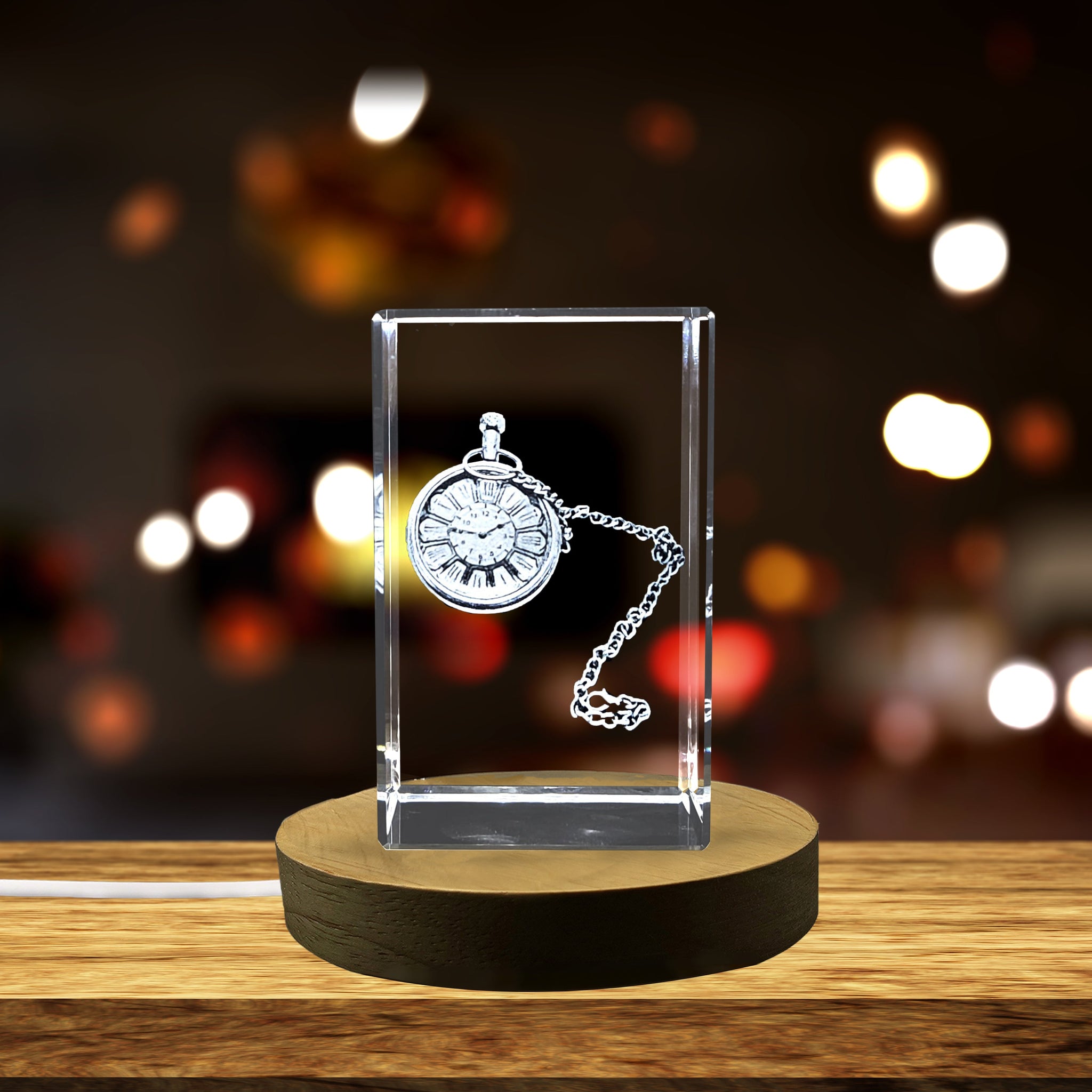High-Quality Photo Printing & Personalized Gifts - Vintage Pocket Watch Collectible Crystal Sculpture | FreezePIX