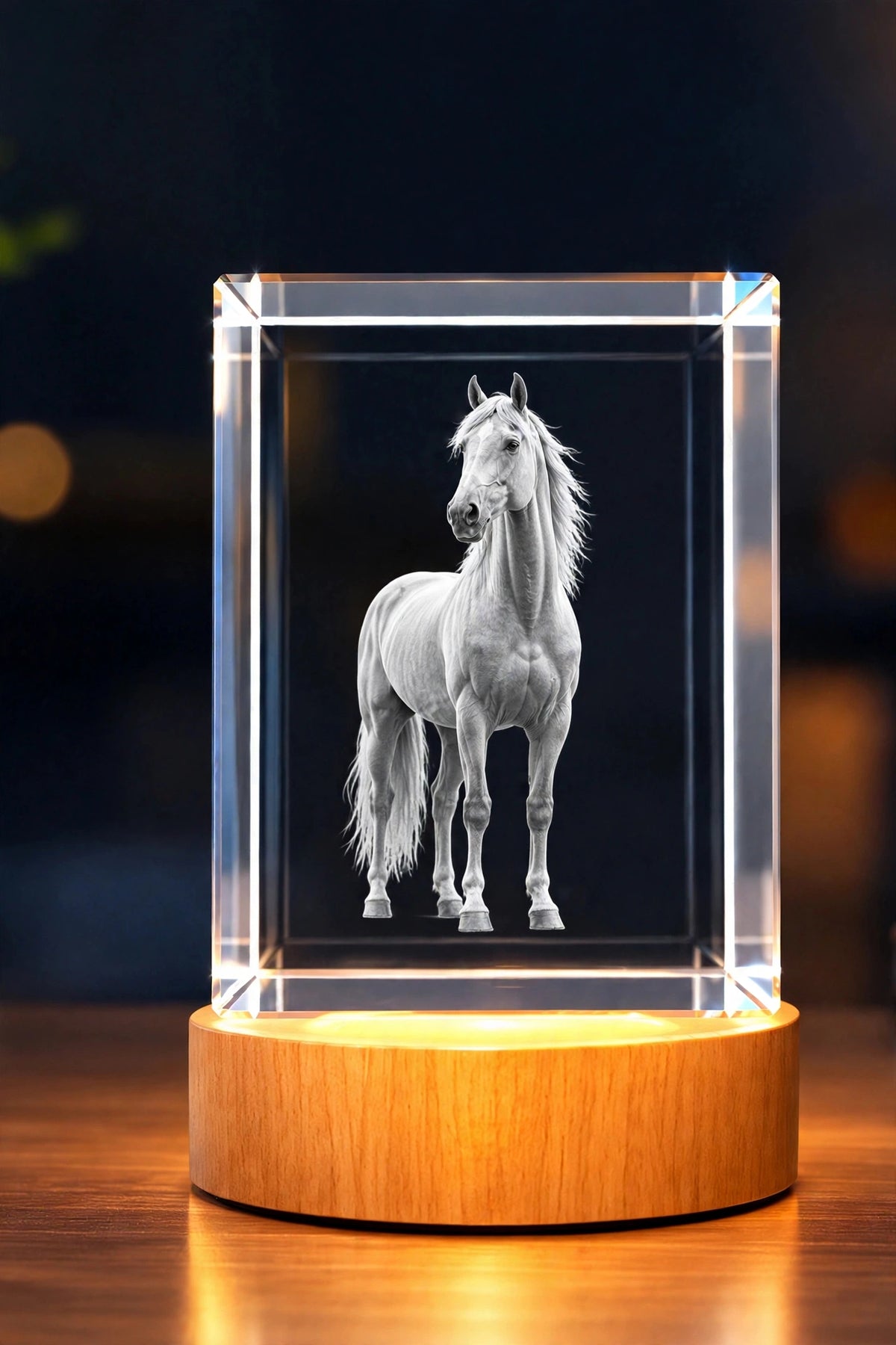 Rectangle 3D crystal keepsake with personalized photo engraving – FreezePix