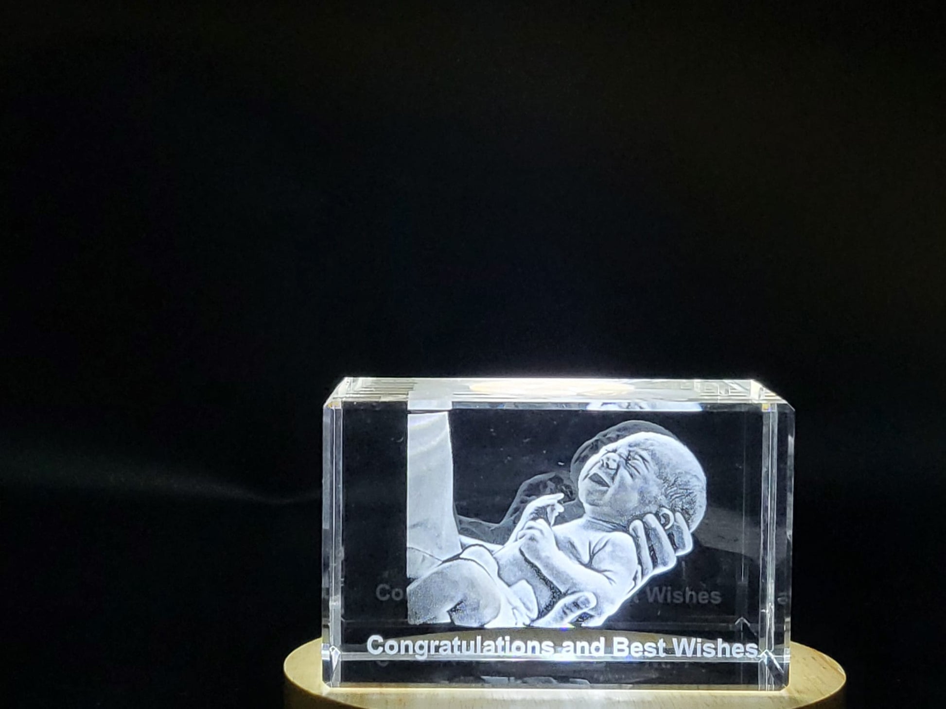 Rectangle Personalized 3D Engraved Crystal - Timeless Photo Gifts