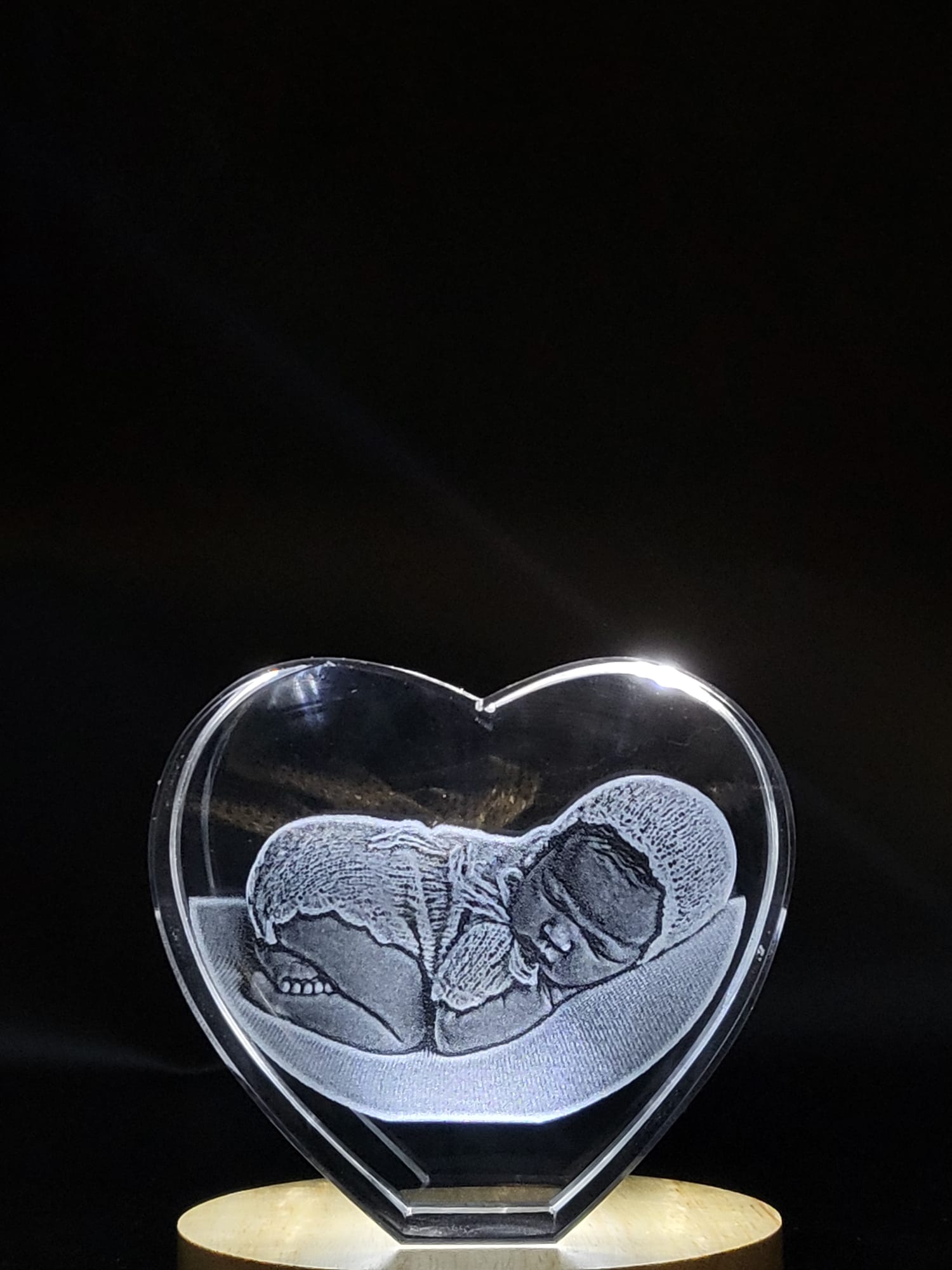 Heart Personalized 3D Engraved Crystal - Timeless Photo Gifts