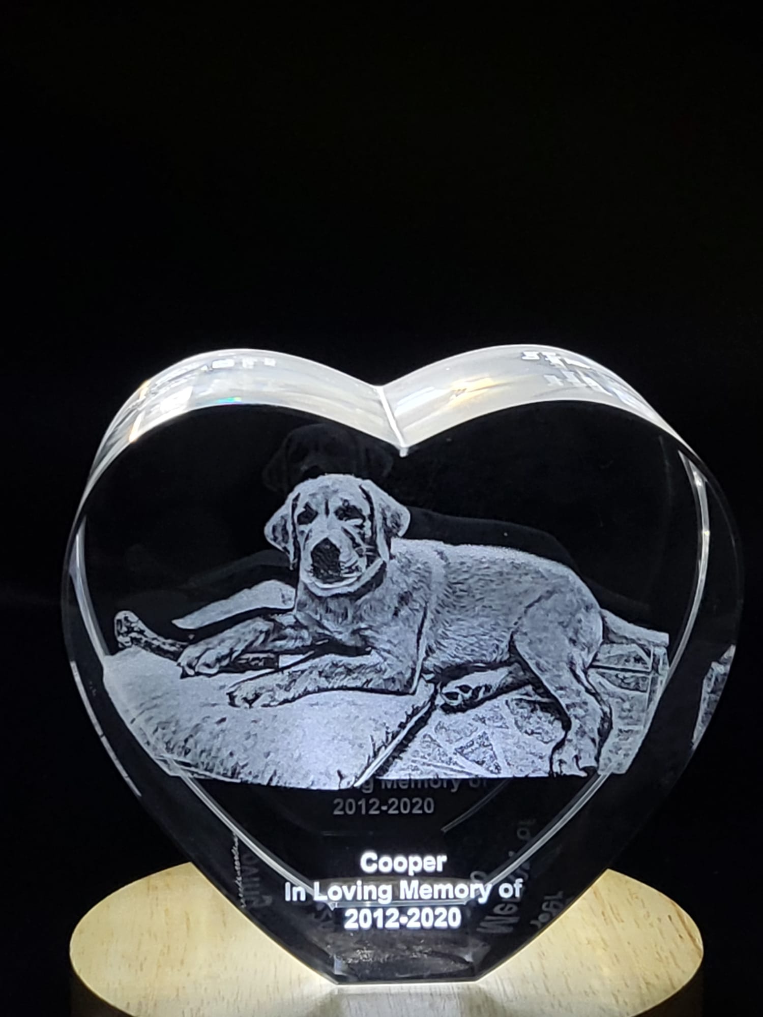 Heart Personalized 3D Engraved Crystal - Timeless Photo Gifts