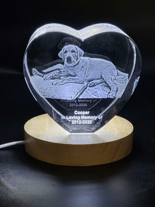 Heart Personalized 3D Engraved Crystal - Timeless Photo Gifts