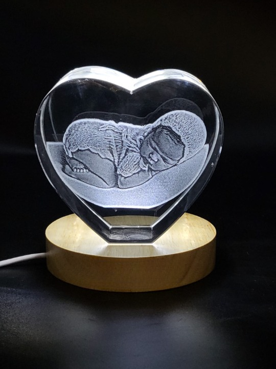 Heart Personalized 3D Engraved Crystal - Timeless Photo Gifts