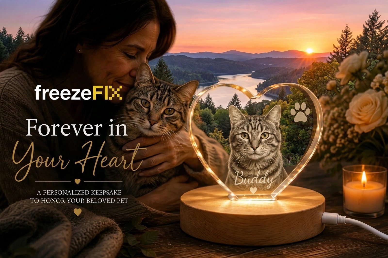 Buddy cat heart crystal