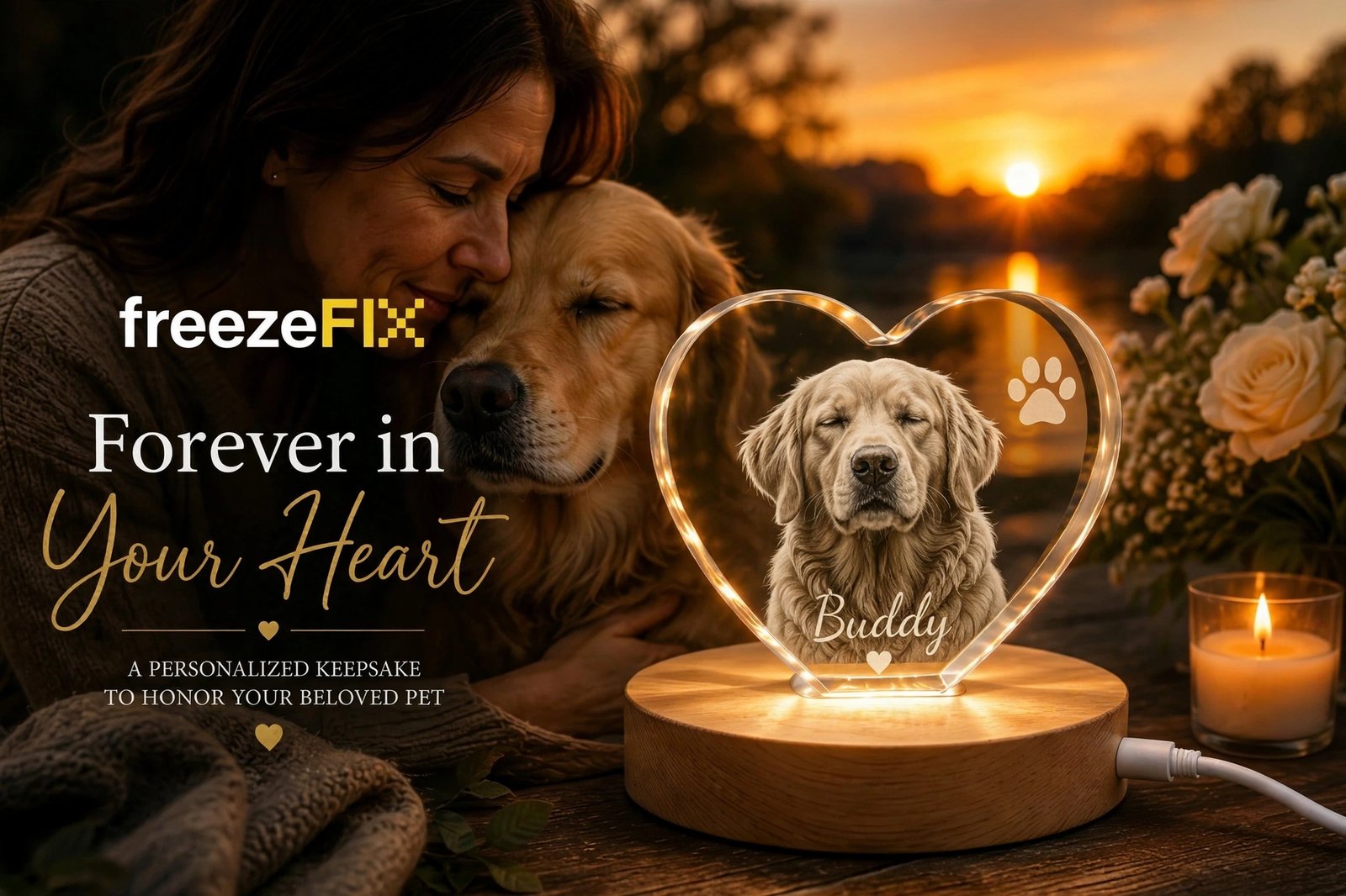 Buddy dog heart crystal